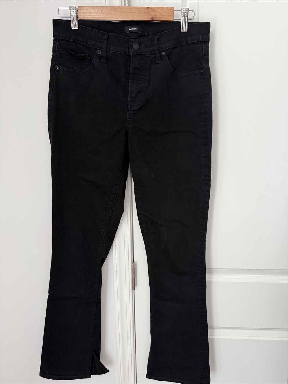 Express Black Flare Jeans - Skyscraper Mid Rise